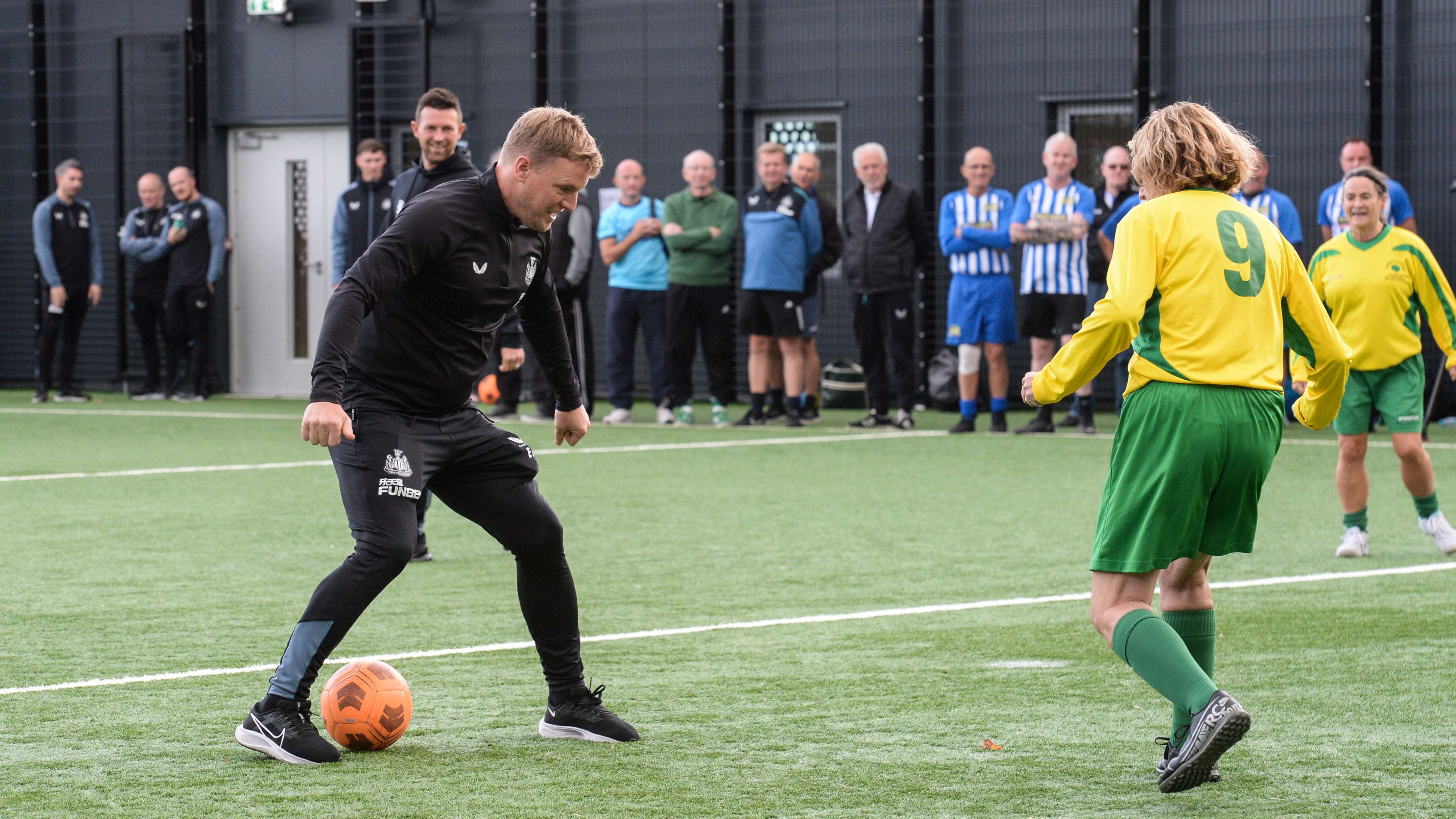 Eddie Howe surprises fans as he joins in with charity's walking football and wellbeing session
