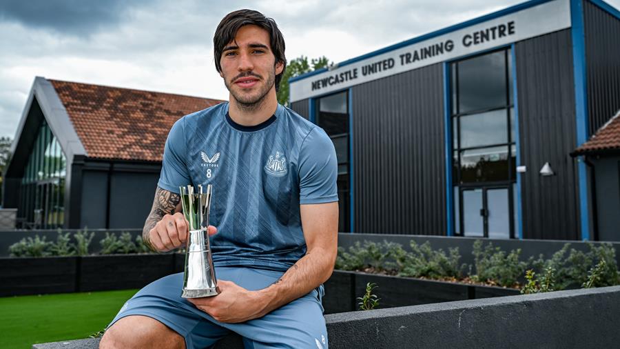 Newcastle United - Sandro Tonali named as August's Sela Player of the Month